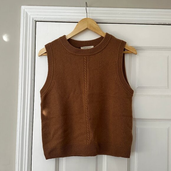 Sezane 100% Yak Wool Sweater Vest Tomi Jumper, Camel - Picture 6 of 9